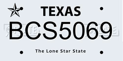BCS5069 Texas License Plate