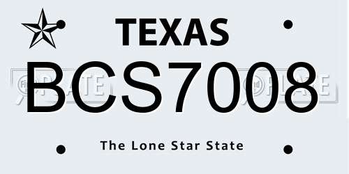 BCS7008 Texas License Plate