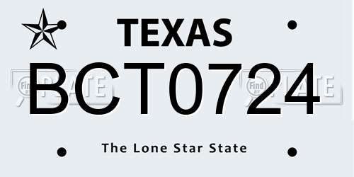BCT0724 Texas License Plate
