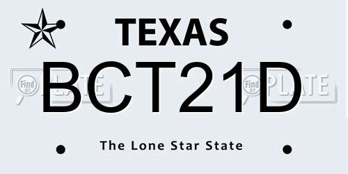 BCT21D Texas License Plate