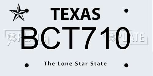 BCT710 Texas License Plate
