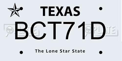BCT71D Texas License Plate