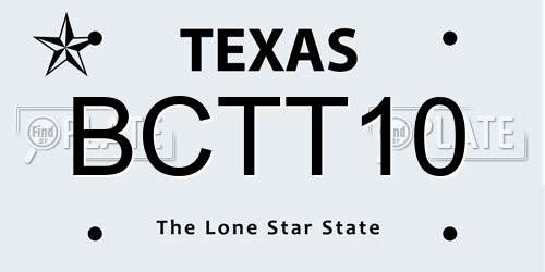 BCTT10 Texas License Plate