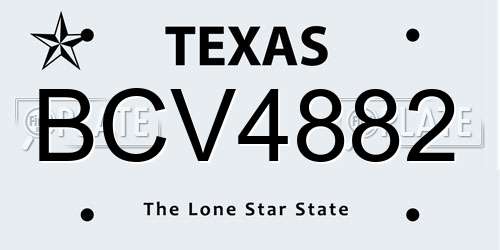 BCV4882 Texas License Plate