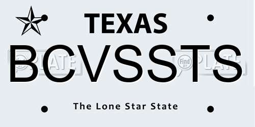 BCVSSTS Texas License Plate