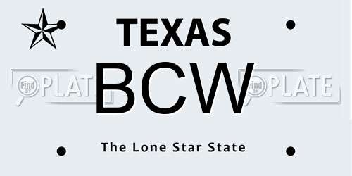 BCW Texas License Plate