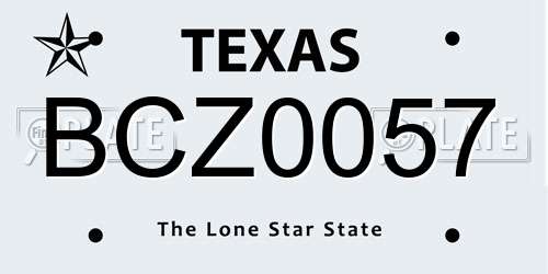 BCZ0057 Texas License Plate