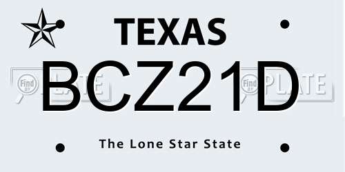BCZ21D Texas License Plate