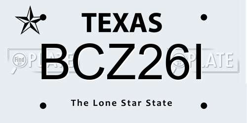 BCZ26I Texas License Plate