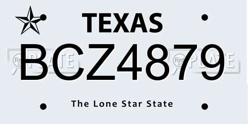 BCZ4879 Texas License Plate
