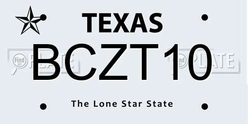 BCZT10 Texas License Plate