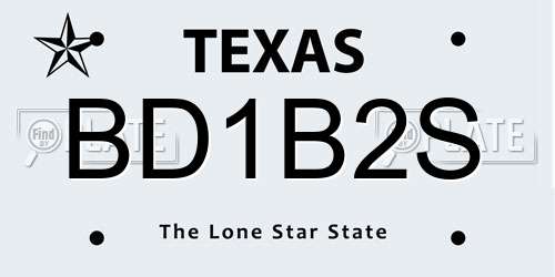 BD1B2S Texas License Plate
