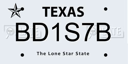 BD1S7B Texas License Plate