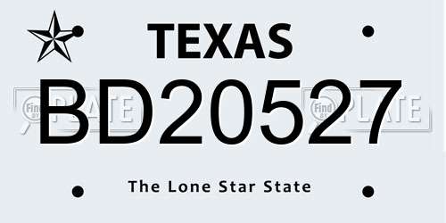 BD20527 Texas License Plate