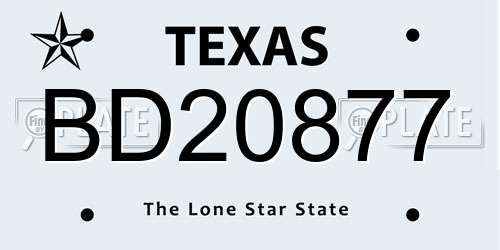 BD20877 Texas License Plate