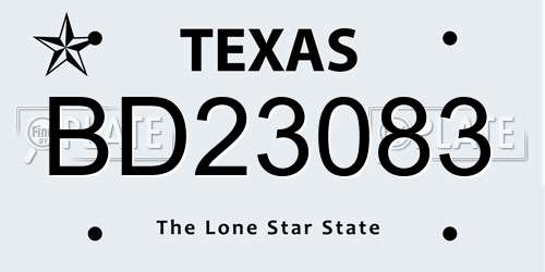 BD23083 Texas License Plate