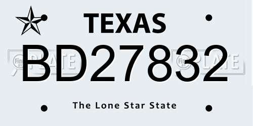 BD27832 Texas License Plate