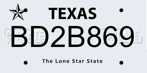 BD2B869 Texas License Plate