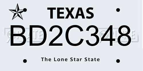 BD2C348 Texas License Plate