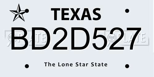 BD2D527 Texas License Plate
