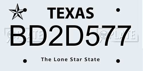 BD2D577 Texas License Plate