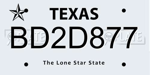 BD2D877 Texas License Plate