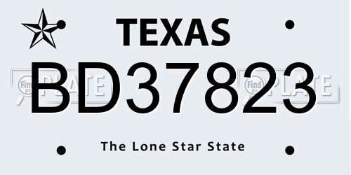 BD37823 Texas License Plate