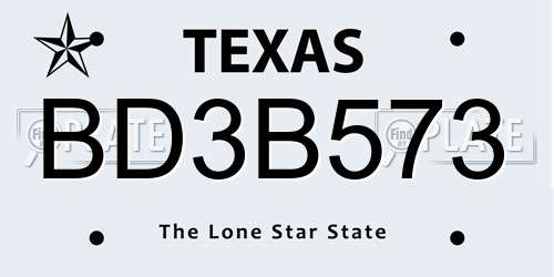 BD3B573 Texas License Plate