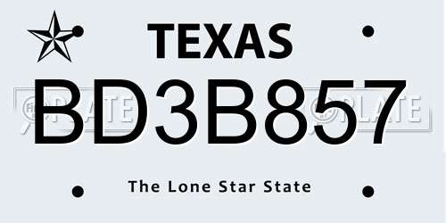 BD3B857 Texas License Plate