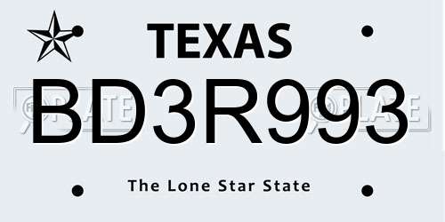BD3R993 Texas License Plate