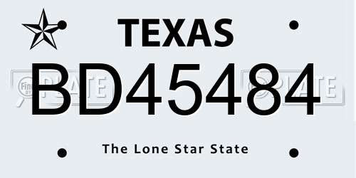 BD45484 Texas License Plate