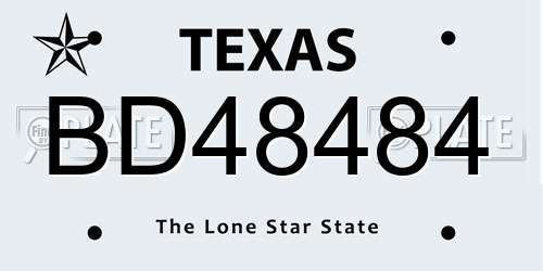 BD48484 Texas License Plate