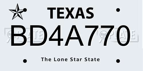 BD4A770 Texas License Plate