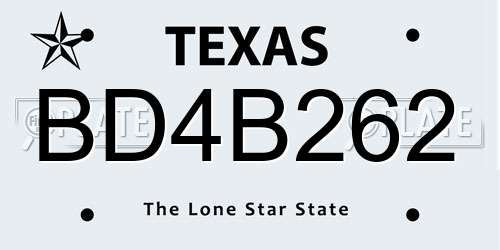 BD4B262 Texas License Plate