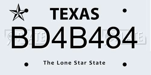 BD4B484 Texas License Plate