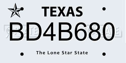 BD4B680 Texas License Plate