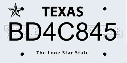 BD4C845 Texas License Plate
