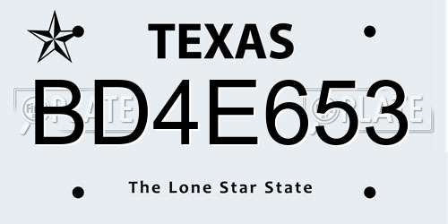 BD4E653 Texas License Plate
