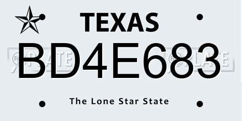 BD4E683 Texas License Plate