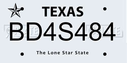 BD4S484 Texas License Plate