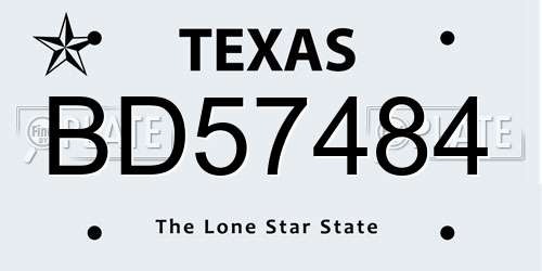 BD57484 Texas License Plate