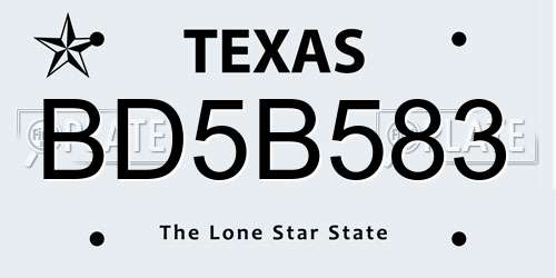 BD5B583 Texas License Plate