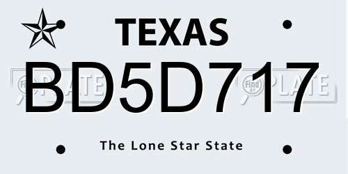 BD5D717 Texas License Plate