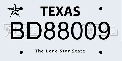 BD88009 Texas License Plate