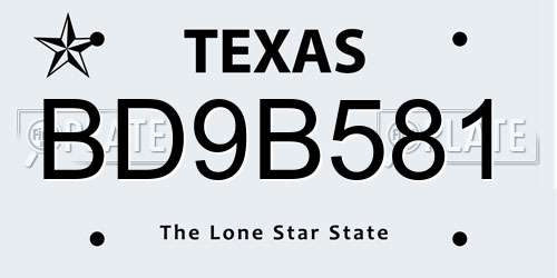 BD9B581 Texas License Plate