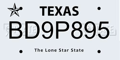 BD9P895 Texas License Plate