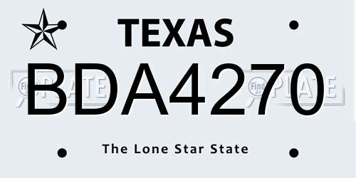 BDA4270 Texas License Plate