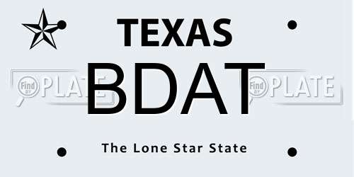 BDAT Texas License Plate