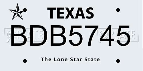BDB5745 Texas License Plate