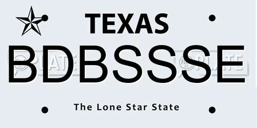 BDBSSSE Texas License Plate